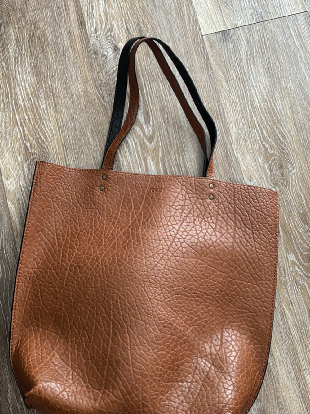 Abercrombie & Fitch Textured Brown Leather Tote